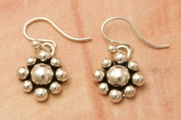 Artie Yellowhorse Rising Sun Design Sterling Silver Navajo Earrings